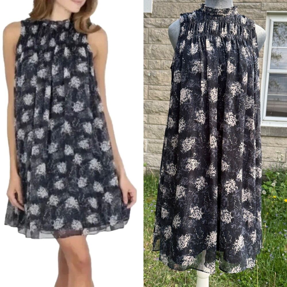 Joie NWOT Baltic Print Shift Dress Sz S Sleeveless Mini Limited Whimsigoth Dark